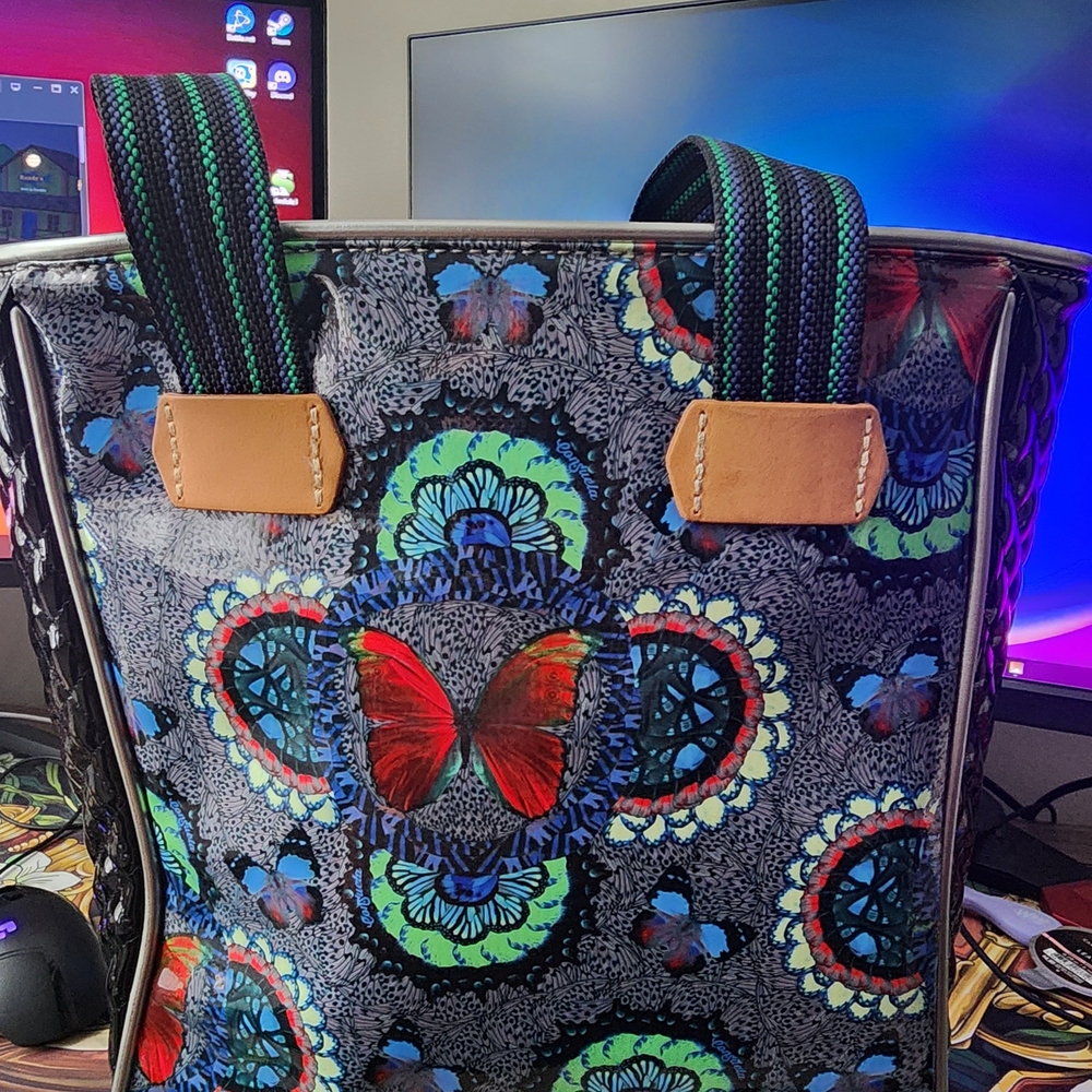 Consuela Multicolor Butterfly Tote Bag
